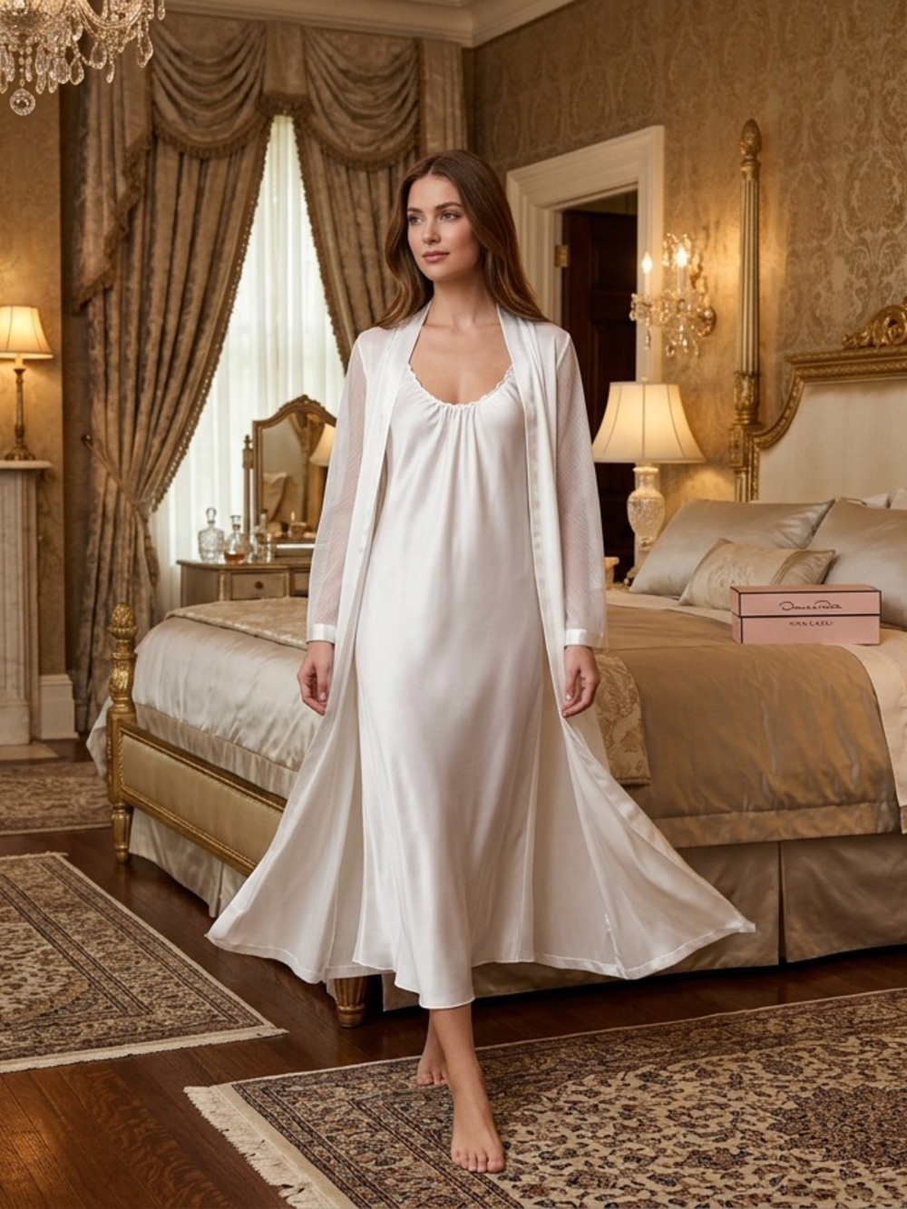 Oscar de la Renta Pink Label Sleepwear, Robe and Dress